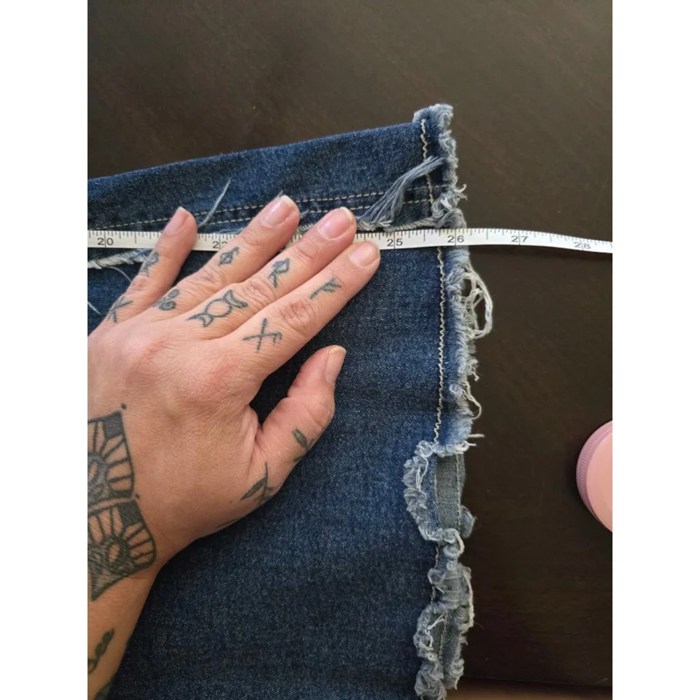 Women's Plus Size Blue Flare & Wide Leg Frayed Embellished Jeans 3XL